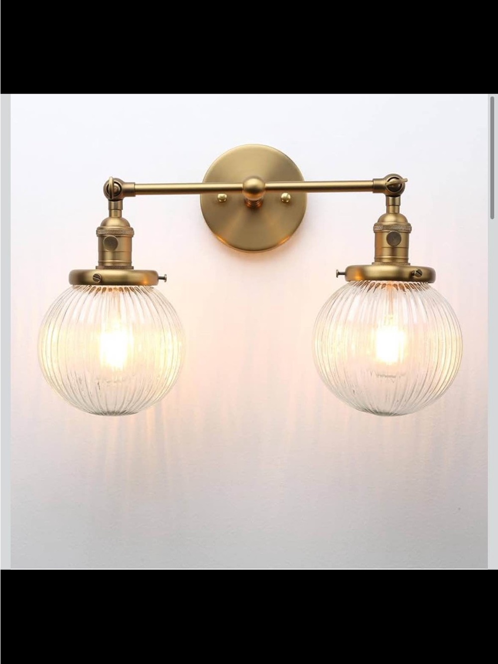 Double Glass Globe Wall Sconce in Brushed Gold
